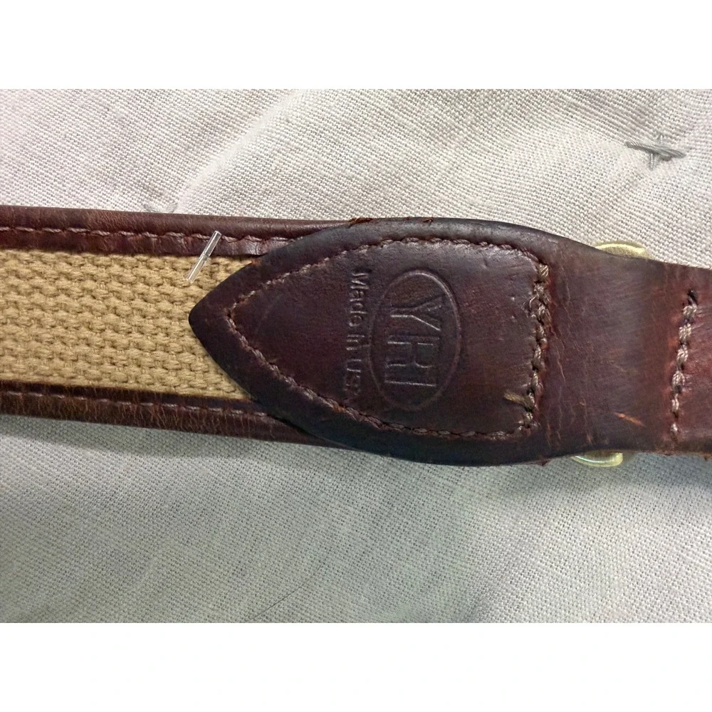 YRI Shell Houston Open Belt 8/95 Brown Leather Golf Tournament Solid Brass Sport